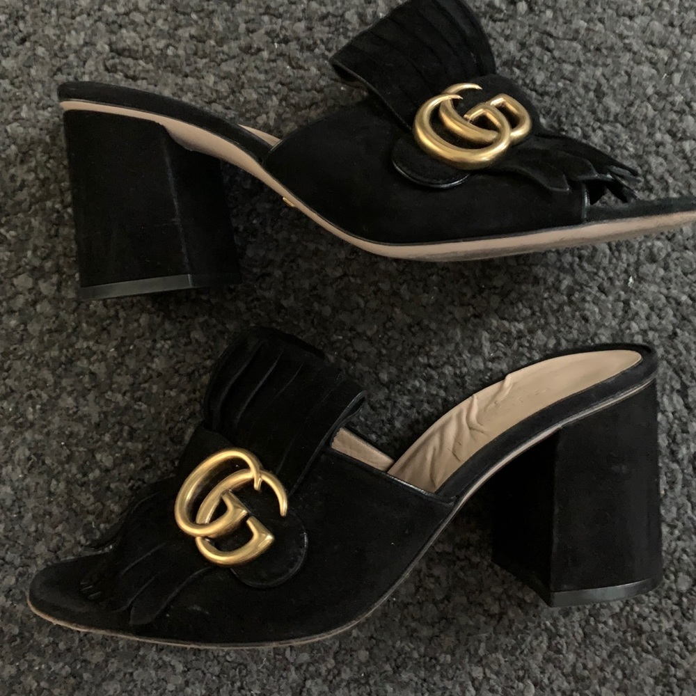 Gucci Marmont suede mules
